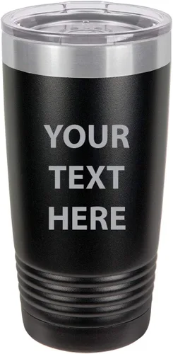 Miniatura 12 de Taza de café personalizable con texto personalizable y grabado láser de 20 onzas Azul