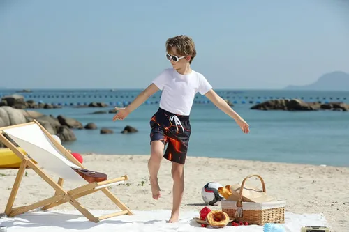 Miniatura 6 de UNICOMIDEA - Pantalones cortos de playa para niños, traje de baño para playa y piscina, secado rápido, traje de baño para niños, pantalones cortos