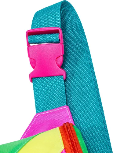 Miniatura 4 de sissycos Riñonera retro de neón de los años 80, accesorios de los años 90 para mujeres y hombres, 2 bolsillos con cinturón en la cintura, bolsa