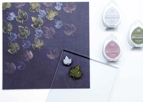 Miniatura 3 de Tsukineko Tinta pigmentaria Brilliance de 20 cc, almohadillas de tinta brillantes y gotas de rocío, color blanco claro de luna Moonlight White