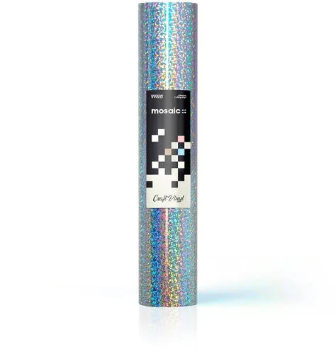 Miniatura 2 de VViViD Mosaic+ Plata holográfico con purpurina brillante de 1 x 5 pies, vinilo para manualidades sin arrugas, acabado UV de 8 años Purpurina