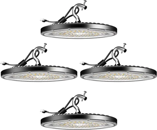 Lightdot Smart 200W LED High Bay Light 30000lm UFO High Bay Shop Light, AC100-277V 5000K Luz de día con enchufe para granero/garaje de 22-32 pies de