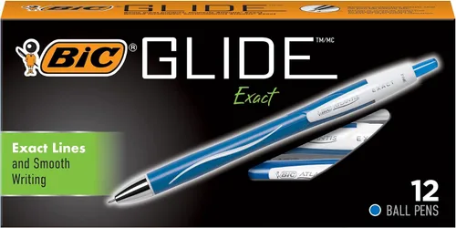 Miniatura 8 de BIC Atlantis pluma retráctil exacta, punta fina (0.7 mm), Azul 3 Count