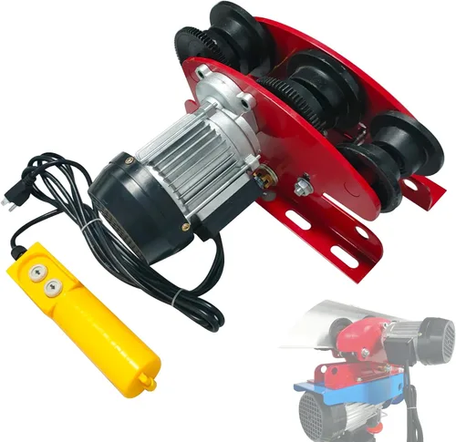 Carro eléctrico para polipasto eléctrico, 1 tonelada 2204 libras carro de polipasto eléctrico, 2.68 "-4.33" ancho de brida de haz ajustable, para