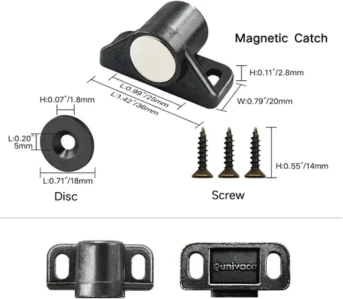 Miniatura 2 de Cierre magnético para puerta, paquete de 4 cierres magnéticos para gabinete, imanes de neodimio para puerta de gabinete, metal pistola Metal