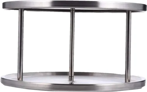 Miniatura 5 de YARNOW Organizador de especias para gabinete, 2 niveles, estante de especias de acero inoxidable para mesa de comedor, encimeras de cocina