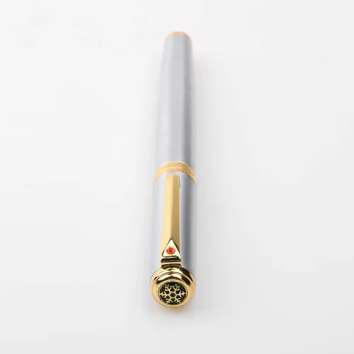 Miniatura 3 de Impresionante bolígrafo de lujo con borde dorado de 24 quilates, punta suiza con recambios de tinta negra, regalo perfecto para hombres y mujeres