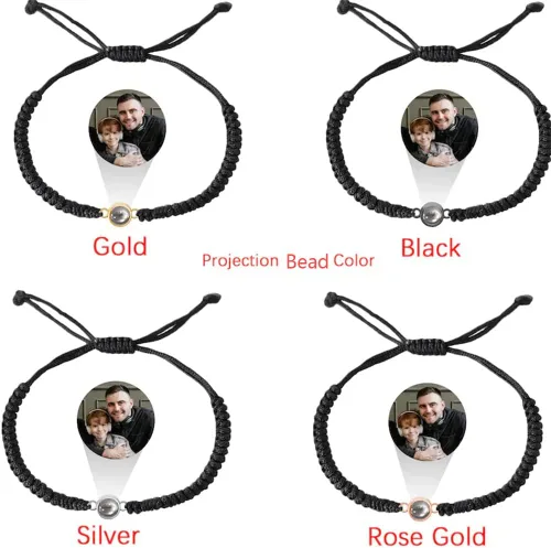Miniatura 5 de Pulseras de proyección personalizadas con fotos, pulseras personalizadas para parejas con fotos de mascotas familiares para parejas, joyería