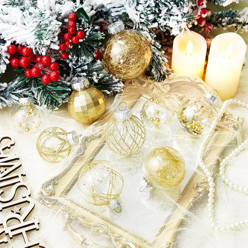 Miniatura 4 de CristBest 30 unidades de adornos de bolas de Navidad - bolas de Navidad transparentes irrompibles de 60 mm / 2.36" de plástico con decoraciones