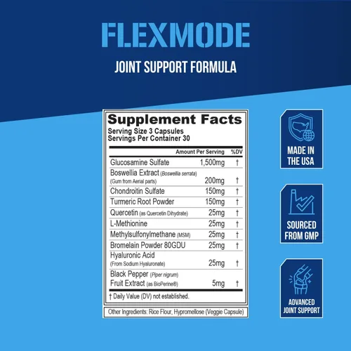 Miniatura 3 de Evlution FLEXMODE - Suplemento para articulaciones de alta absorción con vitaminas avanzadas para las articulaciones que incluyen glucosamina
