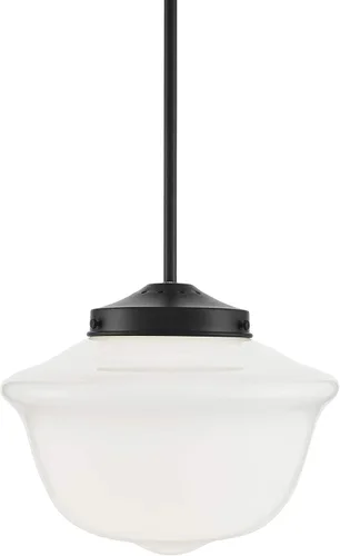 Linea di Liara Iluminación colgante de cristal grande para isla de cocina, Lavagna, iluminación de cocina, estilo vintage, globo de escuela, negro
