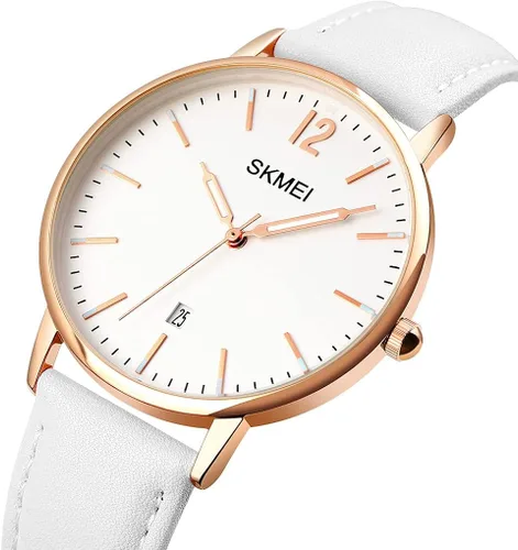 Miniatura 5 de SKMEI Womens Watches for Ladies Female Leather Band Big face Waterproof Thin Minimalist Fashion Casual Simple Dress Analog Quartz with Date Luminous