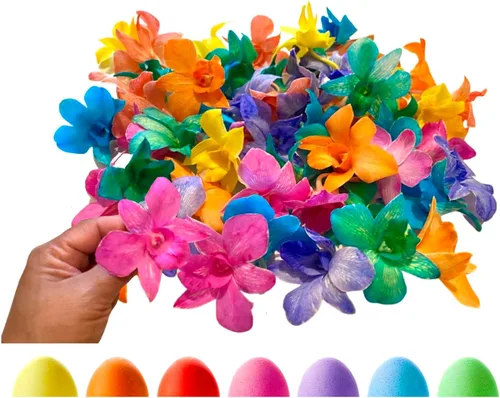 Miniatura 11 de Miami Fresh Orchid Flower OrchidClub USA Sunne Tropical Loose Bloom DIY Lei Food Drink Decoración (50 morado)