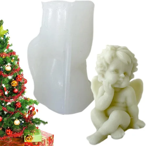 Miniatura 11 de Molde de vela de ángel de silicona, Molde de forma de ángel lindo, Molde de vela de ángel 3D, Molde para hacer velas, Molde de aromaterapia, Molde