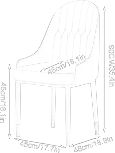 Miniatura 3 de Silla de comedor de cocina de cuero PU, sillones, asientos ergonómicos, patas de metal de acero al carbono resistentes, sillas para el hogar (gris)