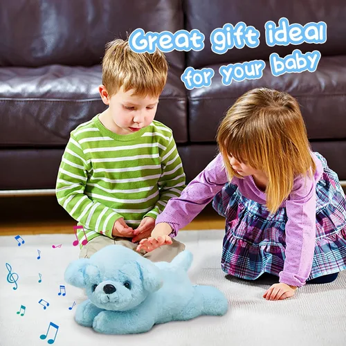 Miniatura 6 de Glow Guards - Cachorro de peluche azul, de 15 pulgadas, musical, suave, con luces ledes nocturnas, para Navidad, Día del Niño y cumpleaños.