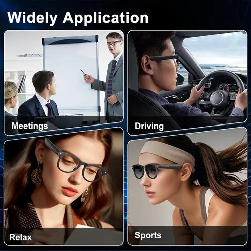 Miniatura 7 de Lentes inteligentes AI para hombres y mujeres, gafas de cámara HD, grabadora de video, traducción AI en tiempo real, reproducción de música