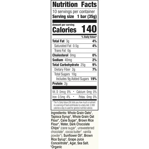 Miniatura 2 de Cascadian Farm Barras de granola con chispas de chocolate orgánico, 10 unidades, 12.3 oz