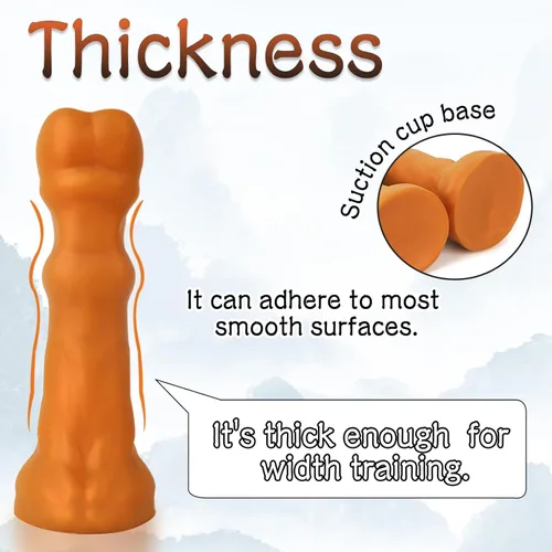 Miniatura 5 de TaRiss's Consolador anal suave de silicona con base de ventosa, juguete sexual para hombres, mujeres, parejas, dorado, XXL, 14.76 pulgadas