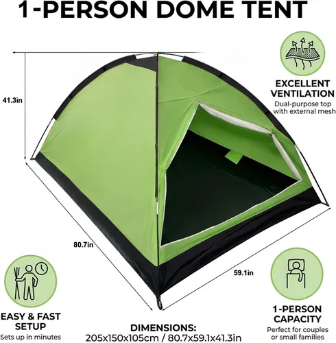 Miniatura 2 de XL Camping Tent 1/2 Person Small Tents Lightweight Waterproof Adult Kids