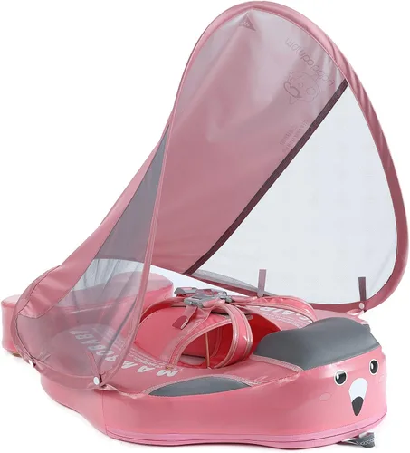 Miniatura 14 de Mambobaby Flotador de natación para bebé con toldo, flotador de bebé sólido no inflable, material de cuero suave impermeable y agradable a la piel