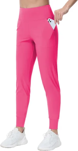 Dragon Fit Pantalones deportivos para mujer con bolsillos, cintura alta, entrenamiento, yoga, pantalones de chándal cónicos, pantalones de descanso