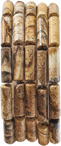 Miniatura 5 de BEADIA Cuentas de tubo de amazonita natural de 0.512 x 0.157 in, 30 cuentas cilíndricas sueltas de semi piedras preciosas para diseño de joyería