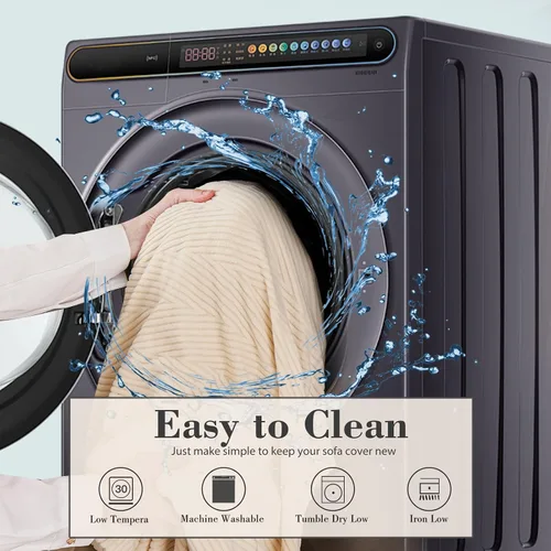 Miniatura 7 de Fundas de cojín para sofá seccional, fundas de asiento elásticas resistentes al desgaste para sofá, fundas protectoras lavables y elásticas