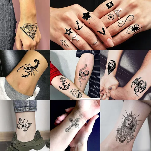 Miniatura 5 de 70 hojas de tatuajes temporales realistas en 3D de antebrazo, lobo, tigre, león, para hombres y mujeres, brazo del muslo, calavera aterradora