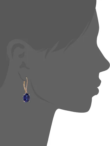 Miniatura 3 de Tienda Collection 14k Gold 8 x 10mm Oval Gemstone Dangle Earrings for Women with Leverbacks