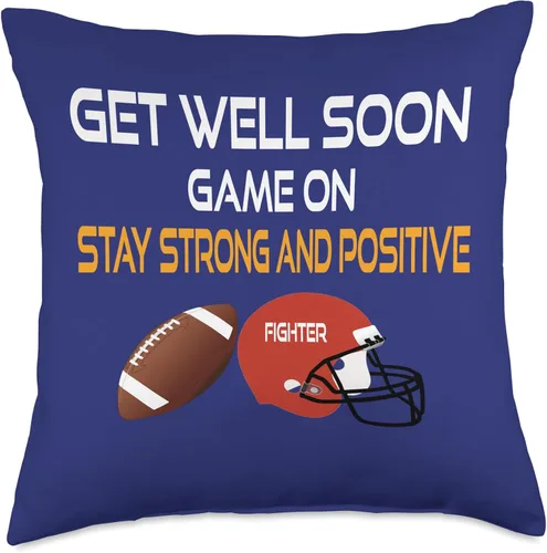 Miniatura 5 de DesignsByKelley Best Wishes Fast Recovery Gifts Get Well Soon Football Gifts - Almohada para niños y adolescentes, 16.0 x 16.0 in, multicolor