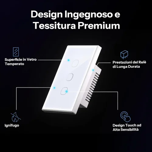 Miniatura 3 de SONOFF TX Gen2 - Interruptor inteligente táctil de pared, 1 canal, panel tipo 120, 2.4GHz Wi-Fi, control de aplicación eWeLink, compatible
