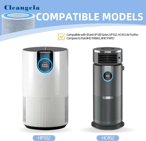 Miniatura 2 de Filtro de repuesto HP102 compatible con purificador de aire Shark HP100 HP102 HP102PET HP132 HC450 HC451 HC452 HC455 Paquete de 2 filtros