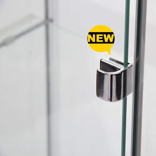 Miniatura 6 de Vitrina de cristal con puerta con 4 estantes, gabinete curio de cristal transparente para colocar en el suelo, vitrina de exhibición para Blanco