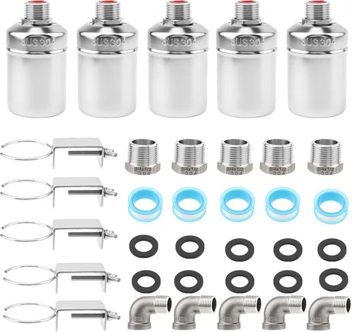 Miniatura 12 de 2 Pack Water Float Valve,1/2" to 3/4'' 1'' 304 Stainless Steel Fully Automatic Water Level Controller Float Valve