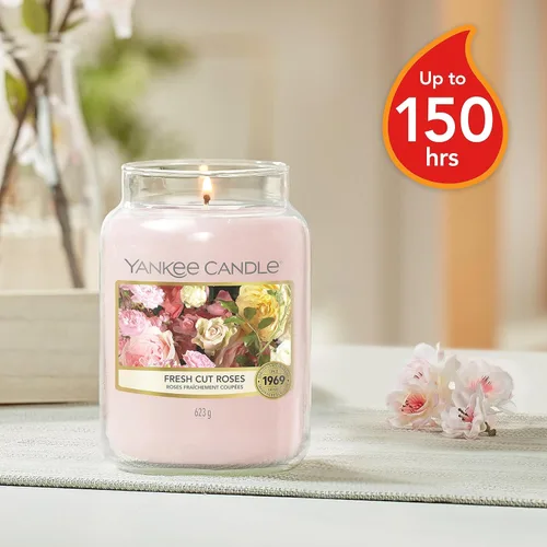 Miniatura 3 de Yankee Candle Vela perfumada en tarro grande, rosas recién cortadas, hasta 150 horas de tiempo de combustión
