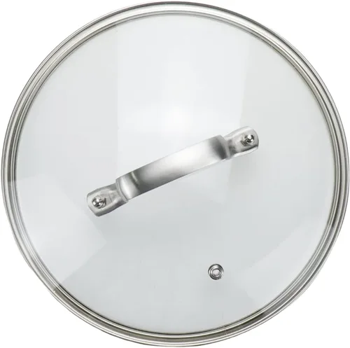 Miniatura 10 de Tapa de olla de vidrio transparente de 8 pulgadas para funda de repuesto para sartén Con mango de puente de arco de acero inoxidable plateado