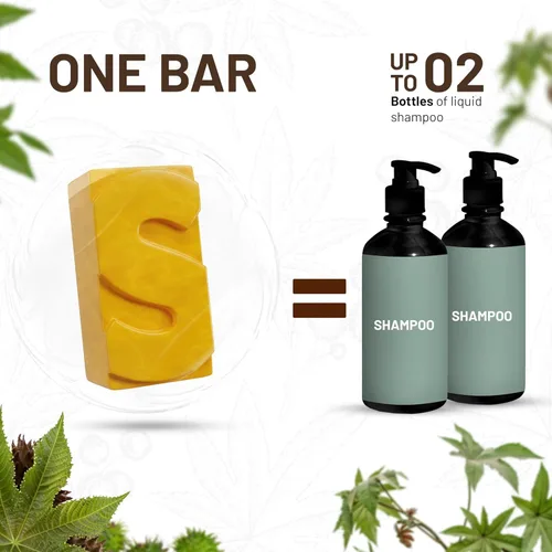 Miniatura 8 de Herbishh Barra de champú de aceite de ricino – Barra de champú sólido nutritivo para el crecimiento y adelgazamiento del cabello – Aceite de ricino