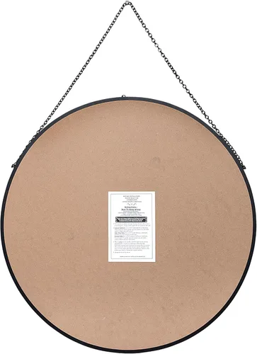 Miniatura 4 de Camden Reed Espejo de pared redondo de metal negro colgante de 23.5 pulgadas con cadena, espejo de acento, espejo de dormitorio, espejo de baño