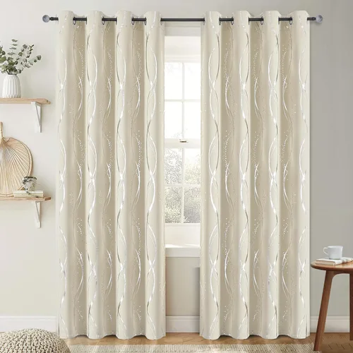 Miniatura 31 de BUHUA - Paneles de cortinas opacas para sala de estar, cortinas grises con aislamiento térmico, cortinas de ventana para dormitorio - 72 pulgadas