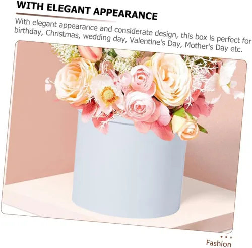 Miniatura 9 de Caja de ramo de 2 piezas, caja redonda de flores, cajas de flores para San Valentín, caja de embalaje de flores, caja de arreglos, caja de cartón