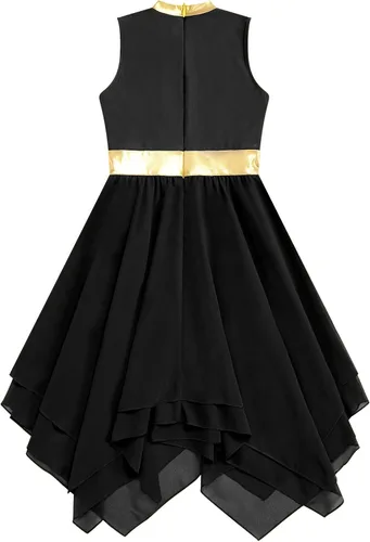 Miniatura 117 de CHICTRY Vestido de baile lírico sin mangas asimétrico para niñas, disfraz de adoración litúrgica contemporánea