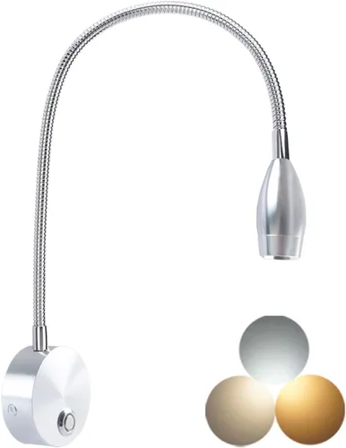 Miniatura 9 de Luz de Lectura de Mesita de Noche Adust, Lámpara de Lectura de Dormitorio, Luz de Lectura Minimalista de 3W LED con Atenuación Táctil, Temperatura