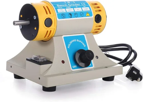 Miniatura 3 de JIAN YA NA Pulidora del torno del banco de la máquina 110V 350W TM-2 del almacenador intermediario de pulido de roca de la joyería
