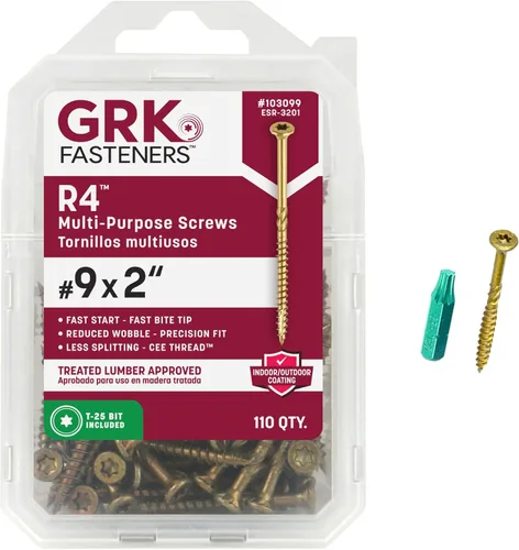 Miniatura 13 de GRK Fasteners R4™ # 9 x 1-1/2 pulgadas, tornillos de marco multiusos, 820 piezas, revestimiento Climatek™ resistente a la corrosión, vallas