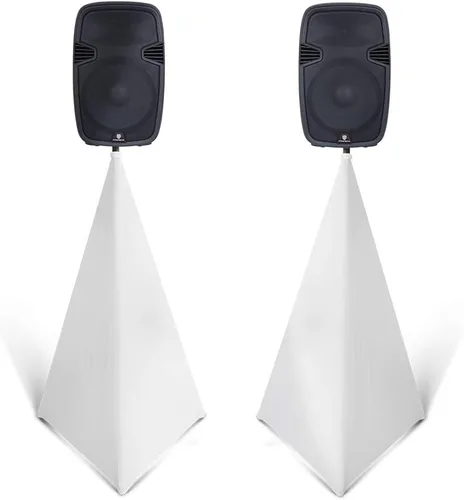 Miniatura 4 de PRORECK Cubierta de soporte para altavoz, falda para trípode, 360 grados, color blanco x 2 2-PAQUETE DE DOS