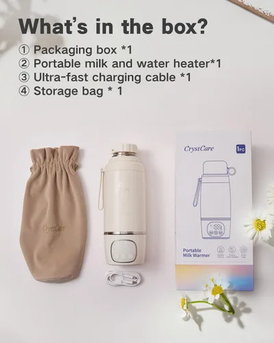 Miniatura 7 de Calentador de biberones portátil para viajes, calentador de leche materna y fórmula de calentamiento rápido con batería de 16,000 mAh, calentador