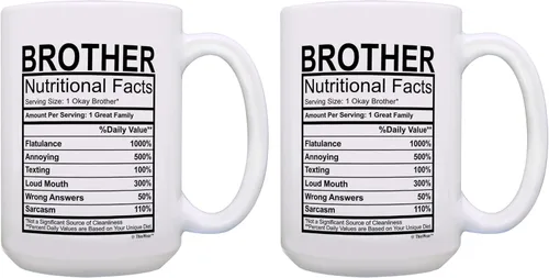 Miniatura 9 de ThisWear Regalos de graduación para hermano, etiqueta de datos nutricionales, regalos divertidos para hermano, regalo de broma, taza de café