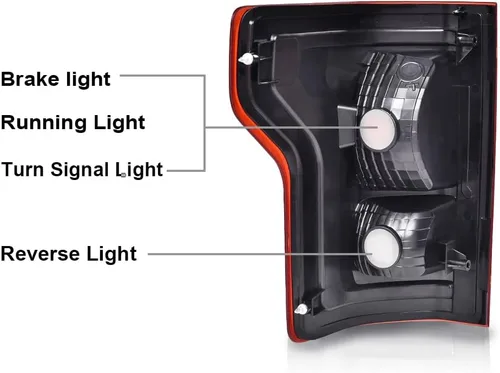 Miniatura 7 de G-PLUS Faro trasero compatible con Ford F150 2015 2016 2017, luces traseras del lado del pasajero derecho luces de freno con bombilla rojo