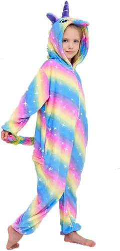Miniatura 29 de Pijama de unicornio unisex para niños, enteritos para disfraz, Halloween